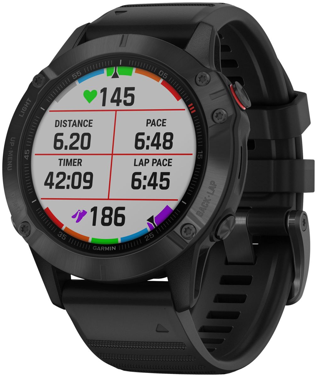 Garmin Fenix 6 Pro, reloj GPS multideportivo premium, características de  mapeo, música, orientación de ritmo ajustado de grado y sensores de pulso  de